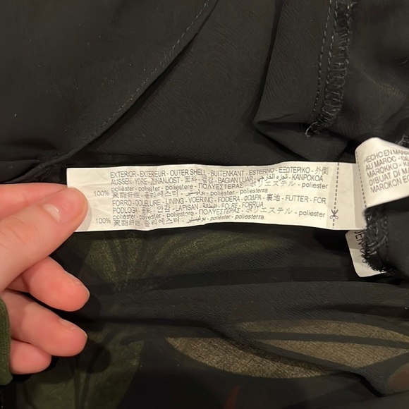 Zara Women’s Black Dress With Green and Red Robe Attached Size Small - Picture 2 of 5